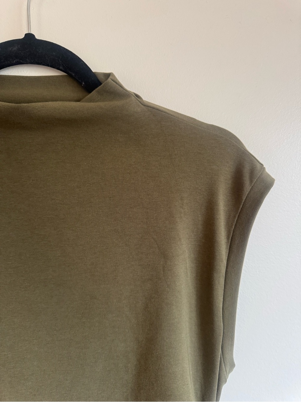 New OGL Mockneck Tucks Midi Dress Size Extra Large XL- Olive Green - Picture 3 of 4